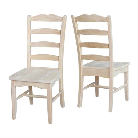 International Concepts Set of 2 Magnolia Chairs, Unfinished C-9P
